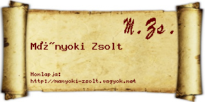 Mányoki Zsolt névjegykártya